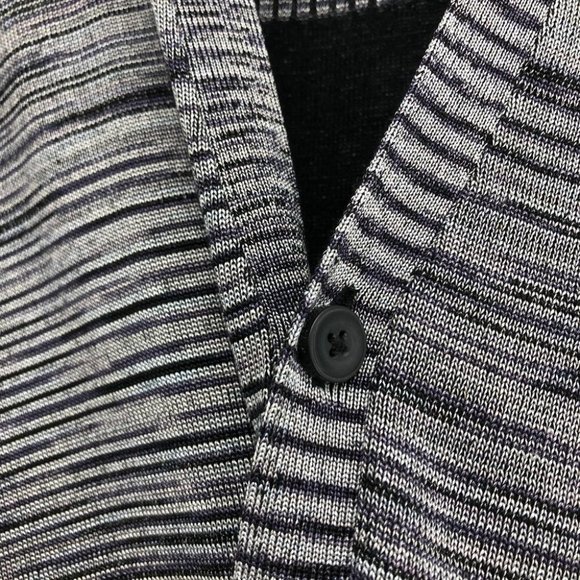 Armani Exchange grey purple space dye button front rayon cardigan - Picture 11 of 13